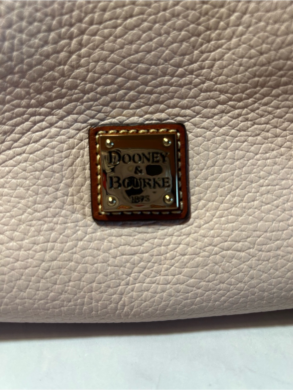 Dooney & Bourke Blush Pebbled Leather Crossbody with Brown Trim - Picture 2 of 6